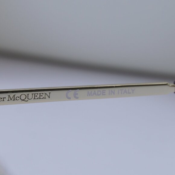 Alexander McQueen AM0260O 001 Aviator Eyeglasses 61mm - Gold - Picture 7 of 10